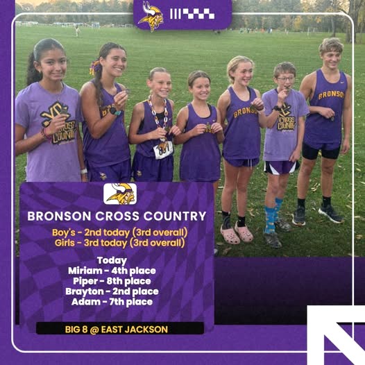 Bronson boys second, girls third at Big 8 CC Jamboree